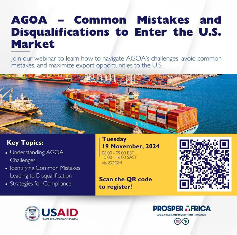 Webinar sur l'AGOA - Erreurs courantes et obstacles à l'entrée sur le marché américain